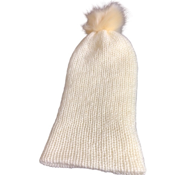 Hand-Knit Alpaca Blend Beanie with Removable Faux Fur Pom Pom Hat